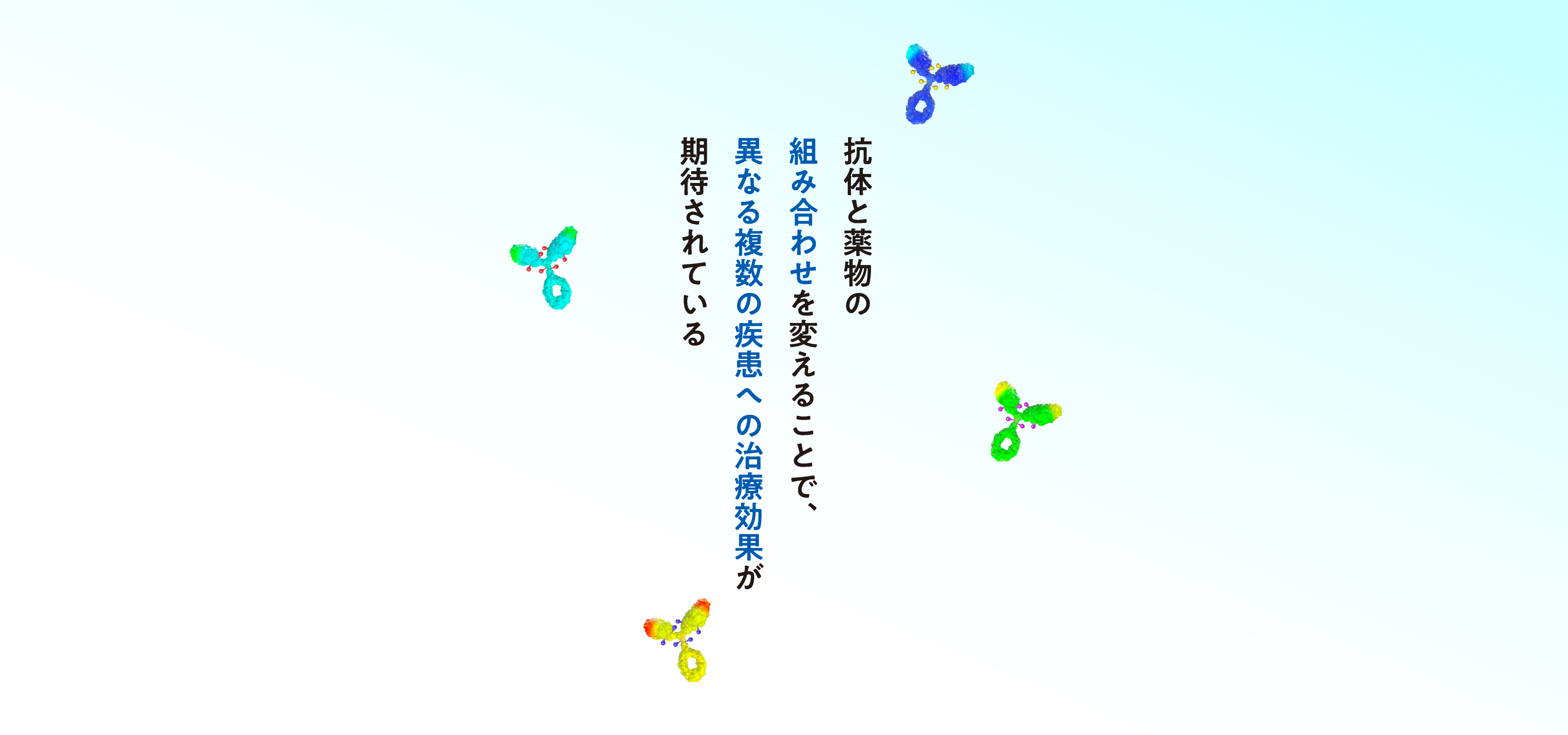 抗体と薬物の組み合わせを変えることで、異なる複数の疾患への治療効果が期待されている