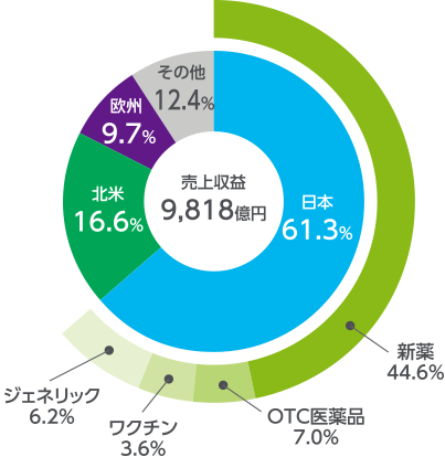 地域別売上げ収益の構成比(2019年度)